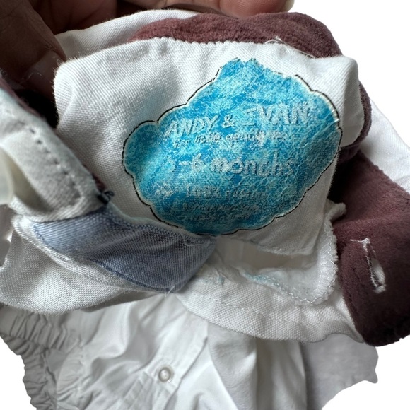 Andy & Evan White Collard Long Sleeve Button Up Onesie Size 3-6 Months - Picture 8 of 8